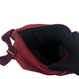 PRADA RED NYLON CROSSBODY BAG