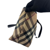 BURBERRY CHECK CANVAS TOTE BAG