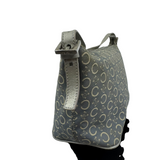 CELINE “C” MONOGRAM BLUE CANVAS SHOULDER BAG