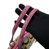 COACH SIGNATURE TOTE WITH PINK TRIM & SCARF