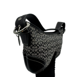 COACH BLACK SIGNATURE HOBO BAG