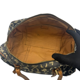 CELINE MACADAM CANVAS NAVY BOSTON BAG