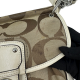 COACH SIGNATURE KHAKI TURNLOCK CROSSBODY BAG