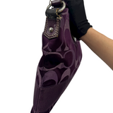 COACH SIGNATURE STRIPE PURPLE CROSSBODY BAG