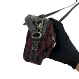 COACH SIGNATURE BURGENDY POCHETTE BAG