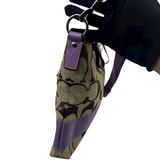 COACH PURPLE STRIPE CROSSBODY BAG