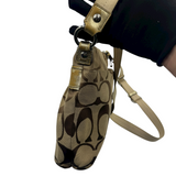 COACH SIGNATURE GOLD ACCENT CROSSBODY BAG