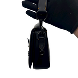 COACH BLACK LEATHER SADDLE CROSSBODY BAG