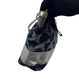 COACH SILVER SIGNATURE TOTE BAG