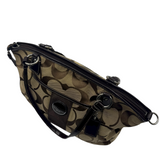 COACH BROWN SIGNATURE STRIPE TOTE BAG