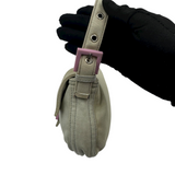 FENDI CANVAS BAGUETTE BAG PINK BUCKLE
