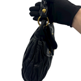 MIU MIU MATELASSÉ BLACK LEATHER HANDBAG