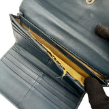 COACH NAVY SIGNATURE LONG WALLET