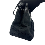 COACH BLACK SIGNATURE SATCHEL BAG