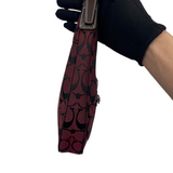 COACH BURGUNDY SIGNATURE SMALL HOBO BAG