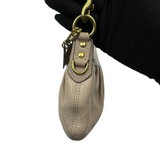 COACH TAUPE LEATHER SMALL SHOULDER BAG