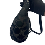 COACH BLACK SIGNATURE HOBO BAG