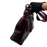 COACH BURGUNDY PATENT LEATHER TOTE