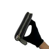 PRADA GREY LEATHER ZIP WALLET