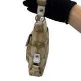 COACH BEIGE SIGNATURE CROSSBODY BAG