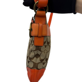 COACH ORANGE TRIM SIGNATURE CROSSBODY