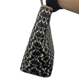 COACH BLACK & CREAM SIGNATURE TOTE BAG