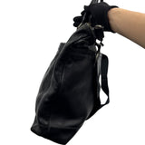 COACH BLACK LEATHER WEEKENDER BAG