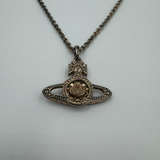 VIVIENNE WESTWOOD WOVEN PINK CRYSTAL SATURN NECKLACE