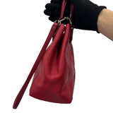 COACH RED PEBBLE LEATHER SHOULDER BAG