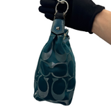 COACH SIGNATURE TEAL HOBO SHOULDER BAG