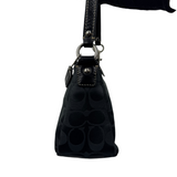 COACH SIGNATURE BLACK CANVAS POCHETTE BAG