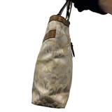 COACH SIGNATURE CANVAS CREAM SHOULDER BAG