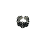 CHROME HEARTS DOUBLE FLORAL SILVER RING