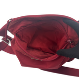PRADA RED NYLON CROSSBODY BAG