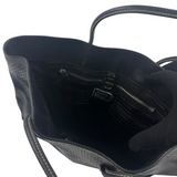 PRADA PERFORATED LEATHER TOTE BLACK BAG