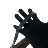 CELINE “C” MONOGRAM SUEDE SHOULDER BAG