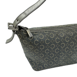 CELINE “C” MONOGRAM BLUE CANVAS SHOULDER BAG