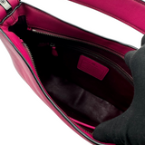 COACH MAGENTA LEATHER HOBO BAG WITH SCARF