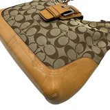 COACH SIGNATURE CANVAS & LEATHER HOBO BAG