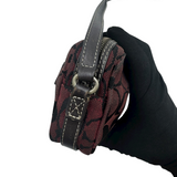 COACH SIGNATURE BURGENDY POCHETTE BAG