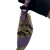 COACH PURPLE STRIPE CROSSBODY BAG