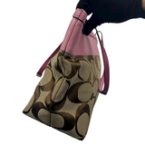 COACH PINK SIGNATURE TOTE BAG