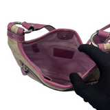 COACH SIGNATURE  MAGENTA TRIM CROSSBODY