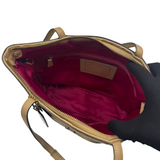 COACH SIGNATURE KHAKI BROWN STRIPE TOTE BAG