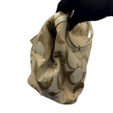 COACH SIGNATURE CANVAS KISSLOCK TOTE BAG