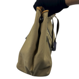 COACH KHAKI STRIPE NYLON TOTE BAG