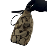 COACH BROWN SIGNATURE STRIPE TOTE BAG