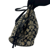 COACH BLACK SIGNATURE TOTE BAG