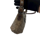 COACH TAN SIGNATURE SHOULDER BAG