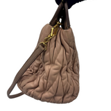 MIU MIU MATELASSÉ LEATHER TOP HANDLE BAG